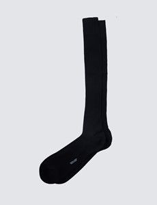 Men's Black Plain Dress Socks