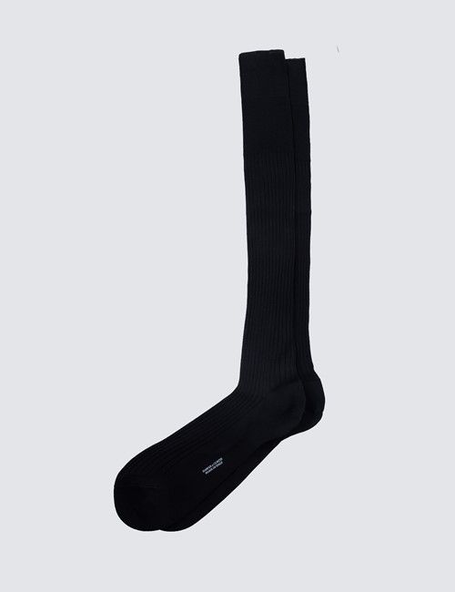 Men's Black Plain Dress Socks