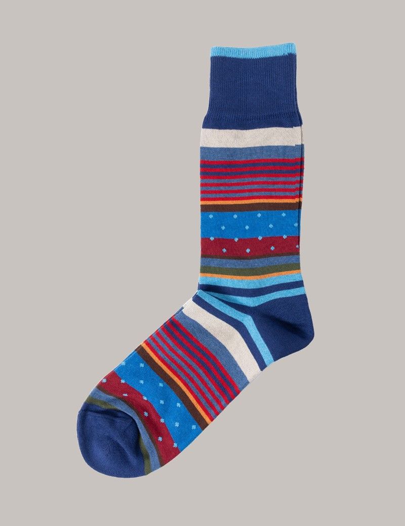 Men's Multi Colour Stripe Cotton Socks | Hawes & Curtis