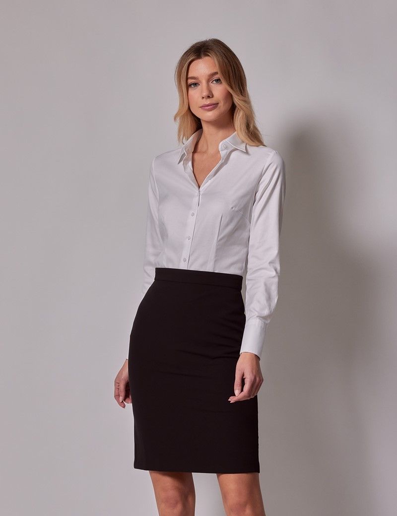 Black shirt with black skirt online