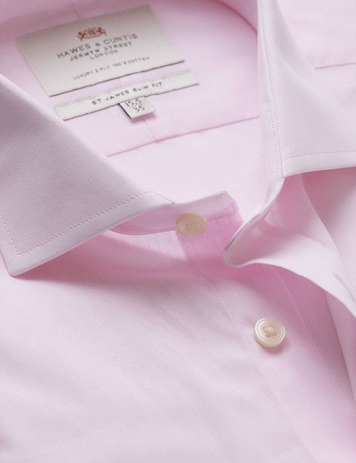 Pink End On End Slim Shirt - Windsor Collar - Double Cuff