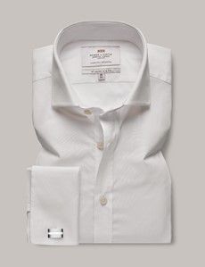 White Poplin Slim Shirt - Windsor Collar - French Cuff-preview2