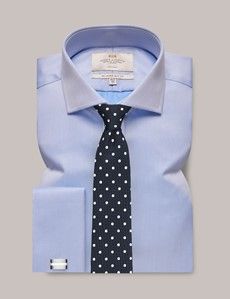 Slim Fit Blue Twill Non-Iron Shirt