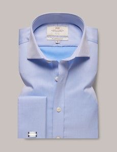 Slim Fit Blue Twill Non-Iron Shirt