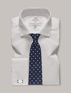 Non-Iron White Twill Slim Shirt - Windsor Collar - French Cuff-preview2