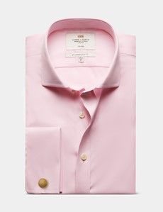 Slim Fit Pink Twill Non-Iron Shirt