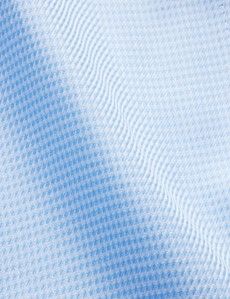 Slim Fit Blue & White Textured Weave Non-Iron Shirt