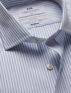 Slim Blue & White Stripe Non-Iron Shirt