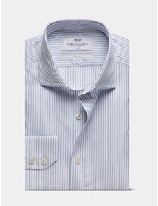 Slim Blue & White Stripe Non-Iron Shirt