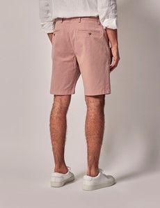 Pink Garment Dyed Cotton Stretch Chino Shorts-preview2