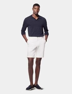White Garment Dyed Chino Shorts