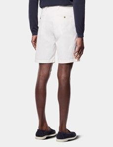 White Garment Dyed Chino Shorts