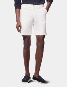 White Garment Dyed Chino Shorts