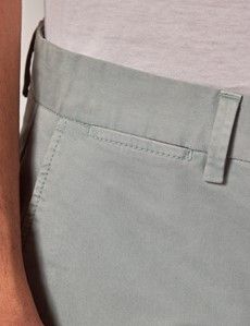 Dark Aqua Garment Dyed Cotton Stretch Chino Shorts-preview1