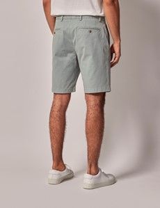 Dark Aqua Garment Dyed Cotton Stretch Chino Shorts-preview2