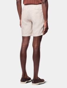 Stone Linen Drawstring Shorts - Machine Washable