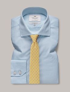 Blue Poplin Slim Shirt - Windsor Collar-preview2