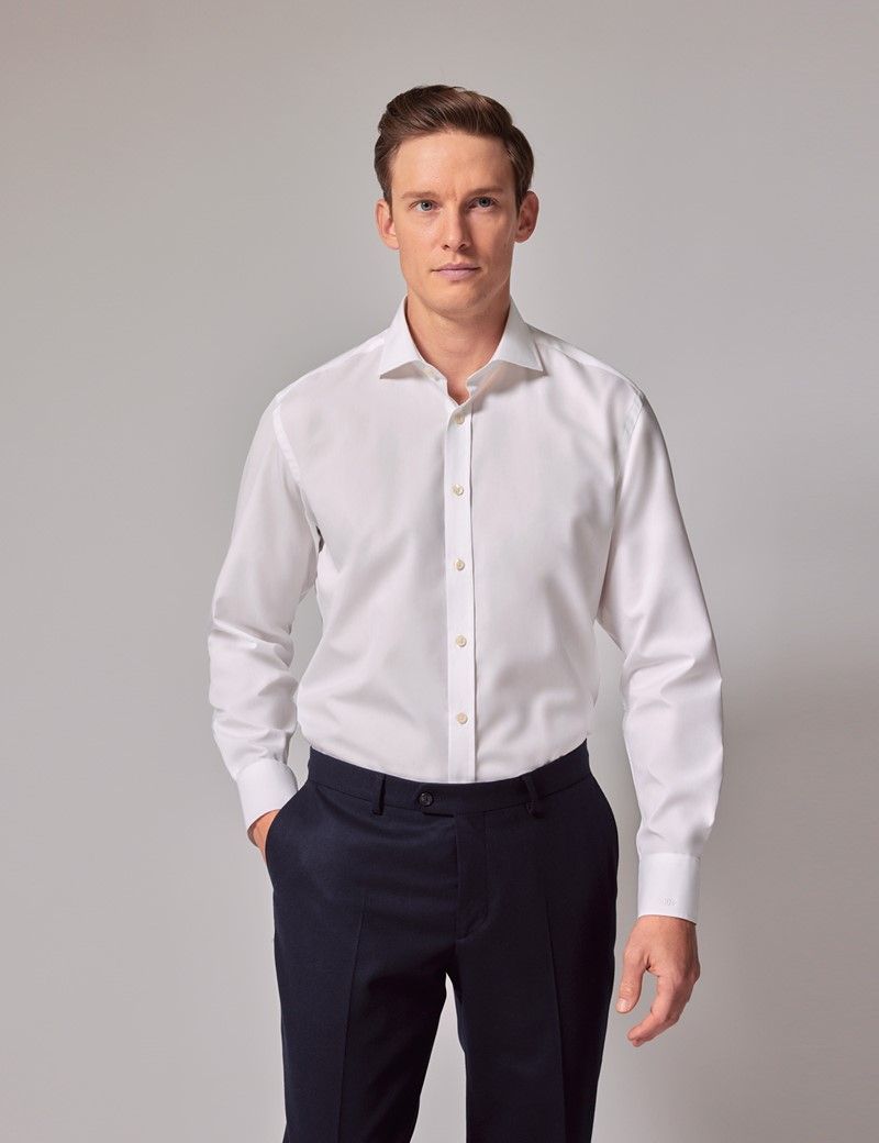 Men's 110th Anniversary White Poplin Slim Shirt - Windsor Collar ...