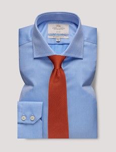 Slim Fit Blue Dobby Non-Iron Shirt