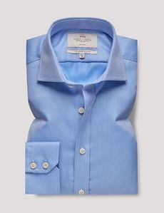 Slim Fit Blue Dobby Non-Iron Shirt