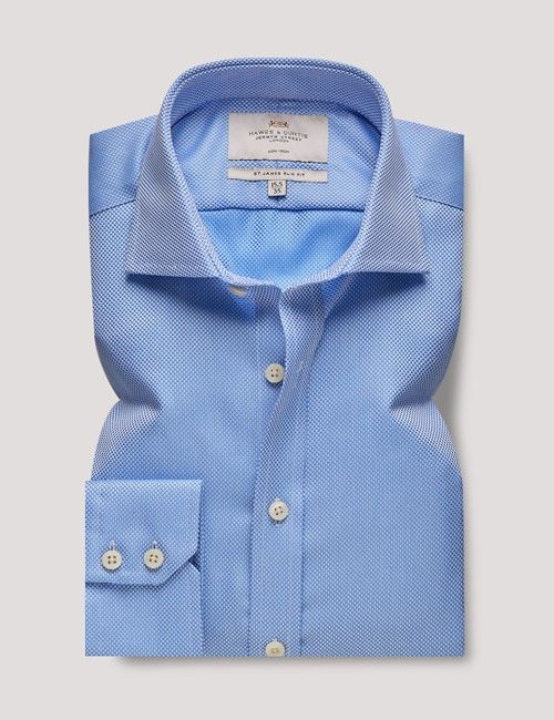Non-Iron Blue Dobby Slim Shirt - Windsor Collar-preview