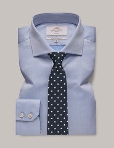 Slim Fit Blue Twill Non-Iron Shirt