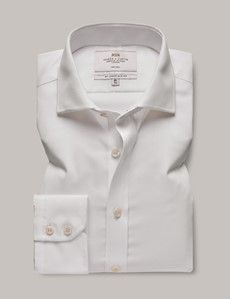 Slim Fit White Twill Non-Iron Shirt