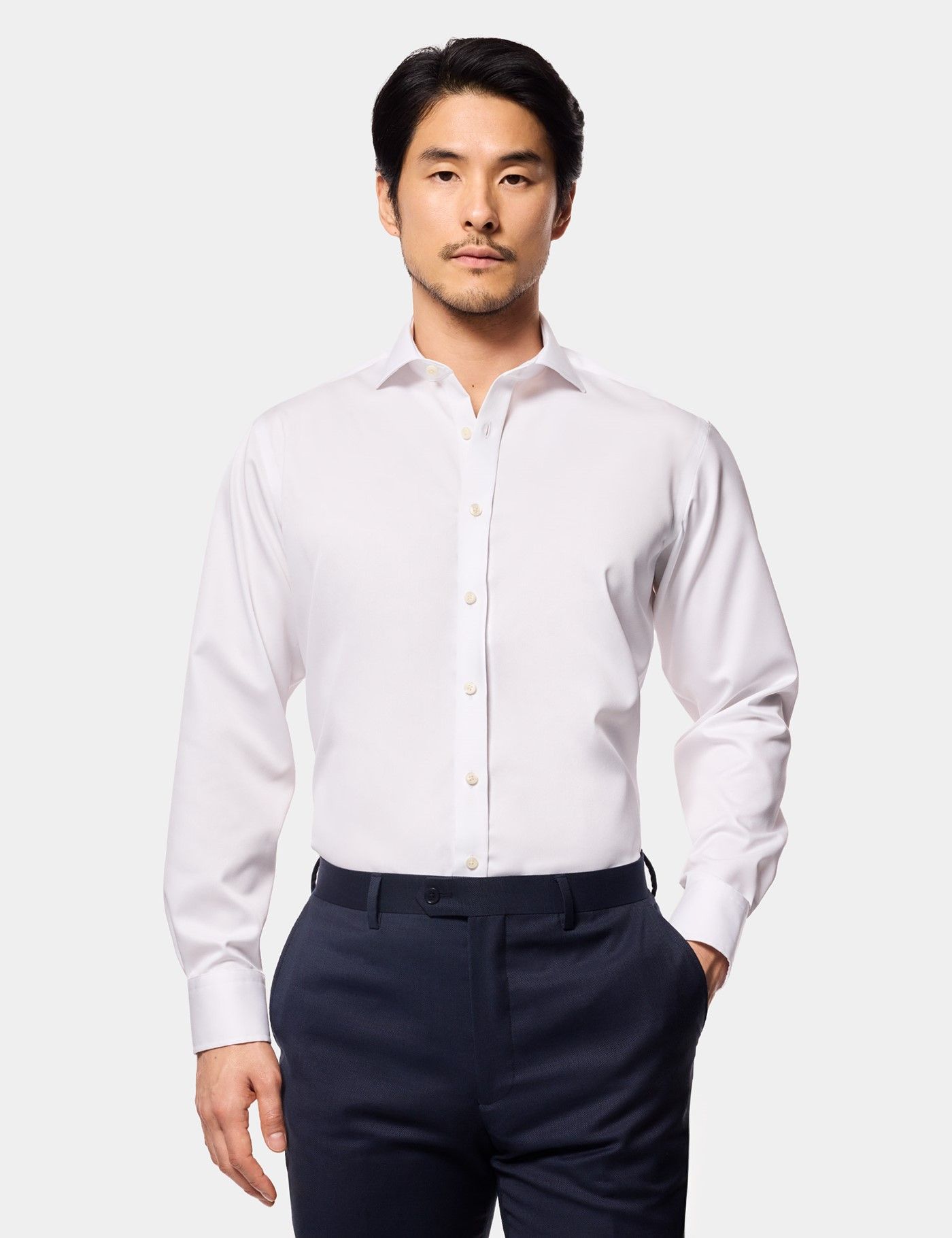 Slim Fit Light Blue Dobby Spot Curtis Shirt