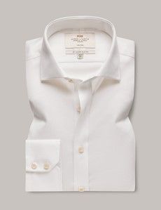 Slim Fit White Pique Non-Iron Shirt