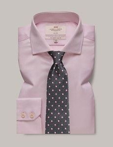 Slim Fit Pink Pique Non-Iron Shirt