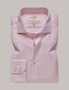 Slim Fit Pink Pique Non-Iron Shirt