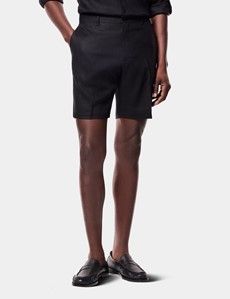 Black Linen Shorts