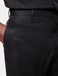 Black Linen Shorts