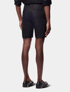 Black Linen Shorts
