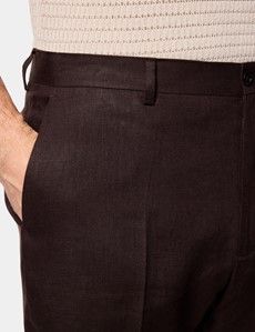 Chocolate Brown Linen Shorts