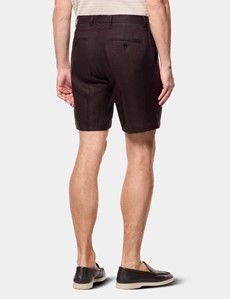 Chocolate Brown Linen Shorts