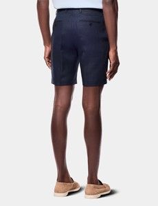 Navy Linen Shorts