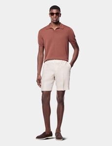 Beige Linen Shorts
