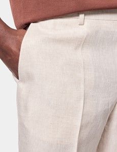 Beige Linen Shorts