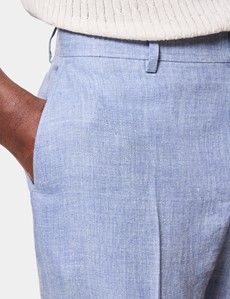 Blue Linen Shorts