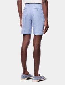 Blue Linen Shorts
