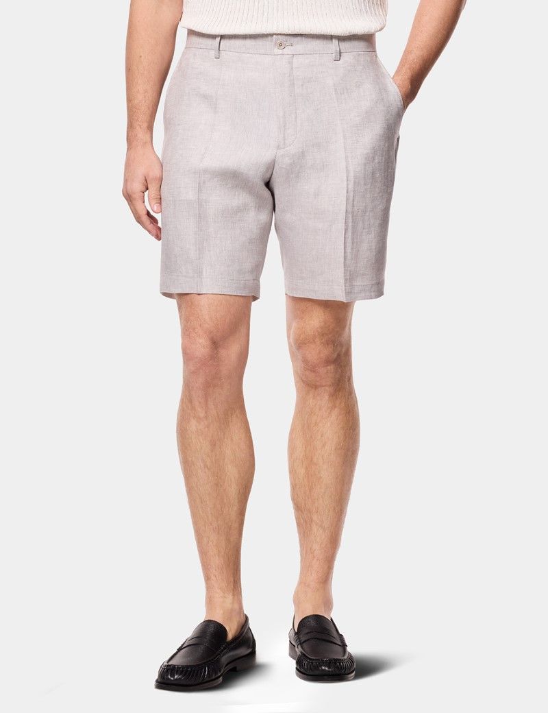 Grey Linen Shorts