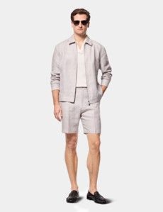 Grey Linen Shorts