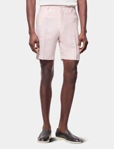 Pink Linen Shorts