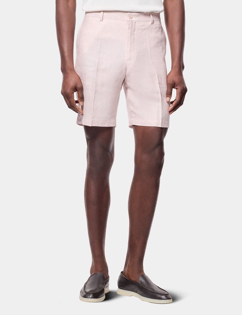 Pink Linen Shorts