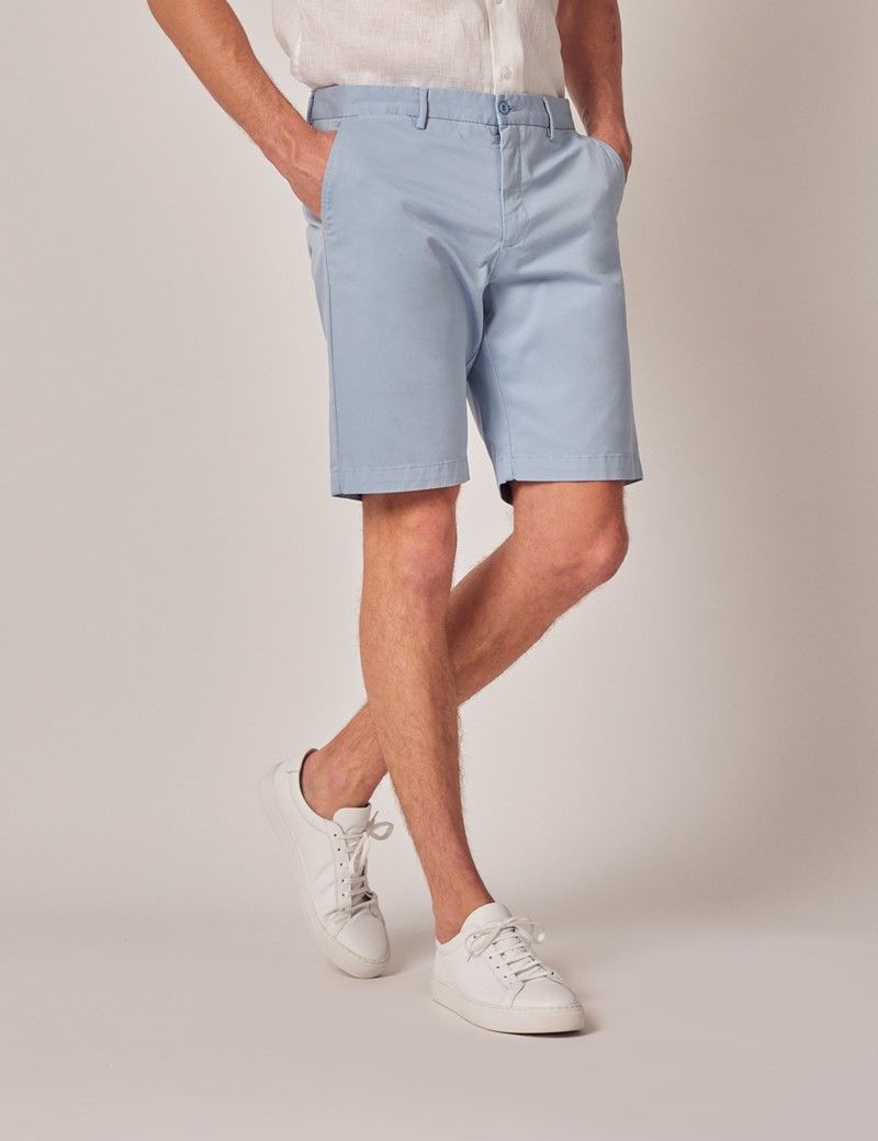 Light blue cotton shorts online