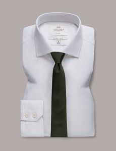 Non-Iron Grey & White Textured Weave Slim Shirt - Windsor Collar-preview2