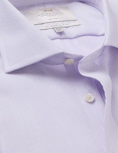 Slim Fit Lilac & White Textured Weave Non-Iron Shirt