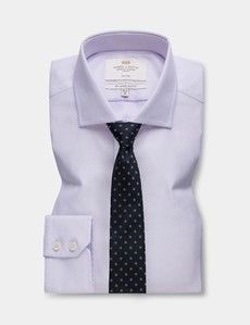 Slim Fit Lilac & White Textured Weave Non-Iron Shirt