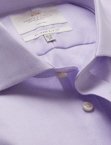 Slim Fit Lilac & White Textured Weave Non-Iron Shirt